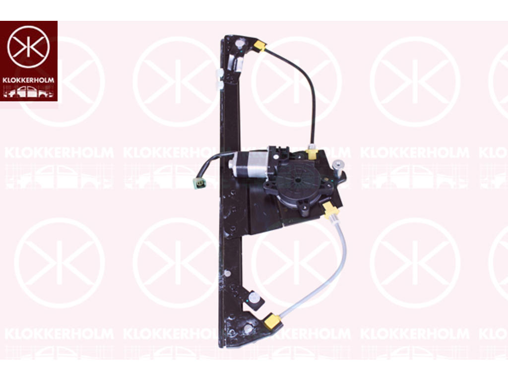 Window Regulator, with electric motor, Electric, Right Rear, Number of pins: 2