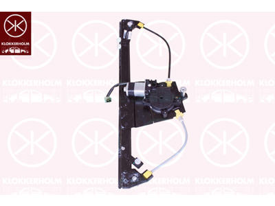 Window Regulator, with electric motor, Electric, Right Rear, Number of pins: 2