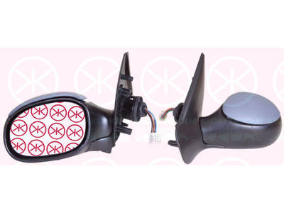 Exterior Mirror, Left, for electric mirror adjustment, Connector Shape: angular, Heatable, w/primer, Aspherical
