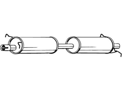 Centre Muffler, See accessories list for additionally required parts:  