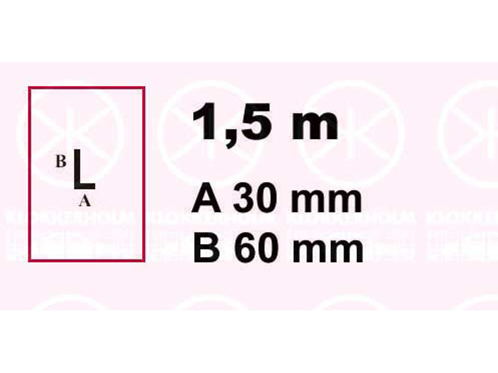 Profilpanel, L-profil, Højde [mm]: 60, Bredde [mm]: 30, Længde [mm]: 1500, Pladetykkelse [mm]: 1.25