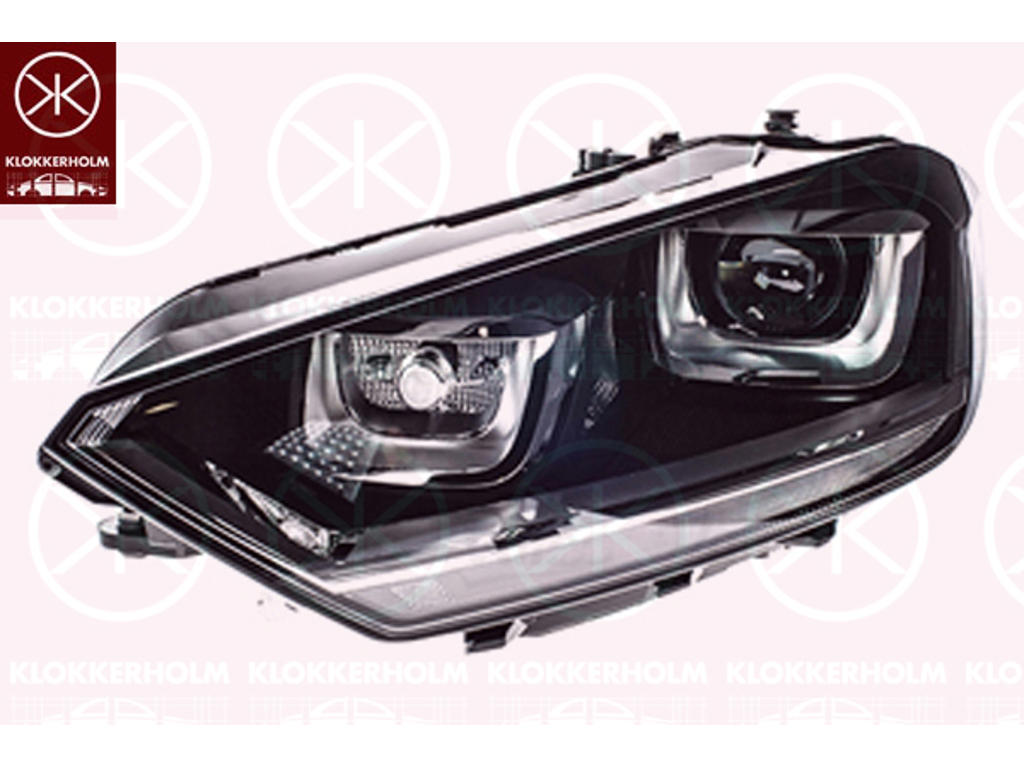 Forlygte, venstre, Lysstyrke [lx]: 17.5, Bi-Xenon, med indstillingsmotor for LWR, uden styreenhed til Xenon, D3S/H7, Valeo