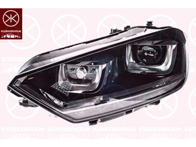 Forlygte, venstre, Lysstyrke [lx]: 17.5, Bi-Xenon, med indstillingsmotor for LWR, uden styreenhed til Xenon, D3S/H7, Valeo
