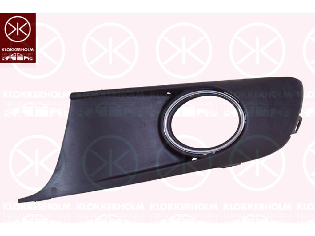 Ventilationsgaller, stötfångare, till höger fram, med hål för dimljus, krom/svart