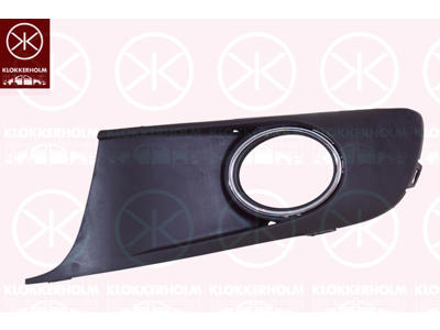 Ventilationsgaller, stötfångare, till höger fram, med hål för dimljus, krom/svart