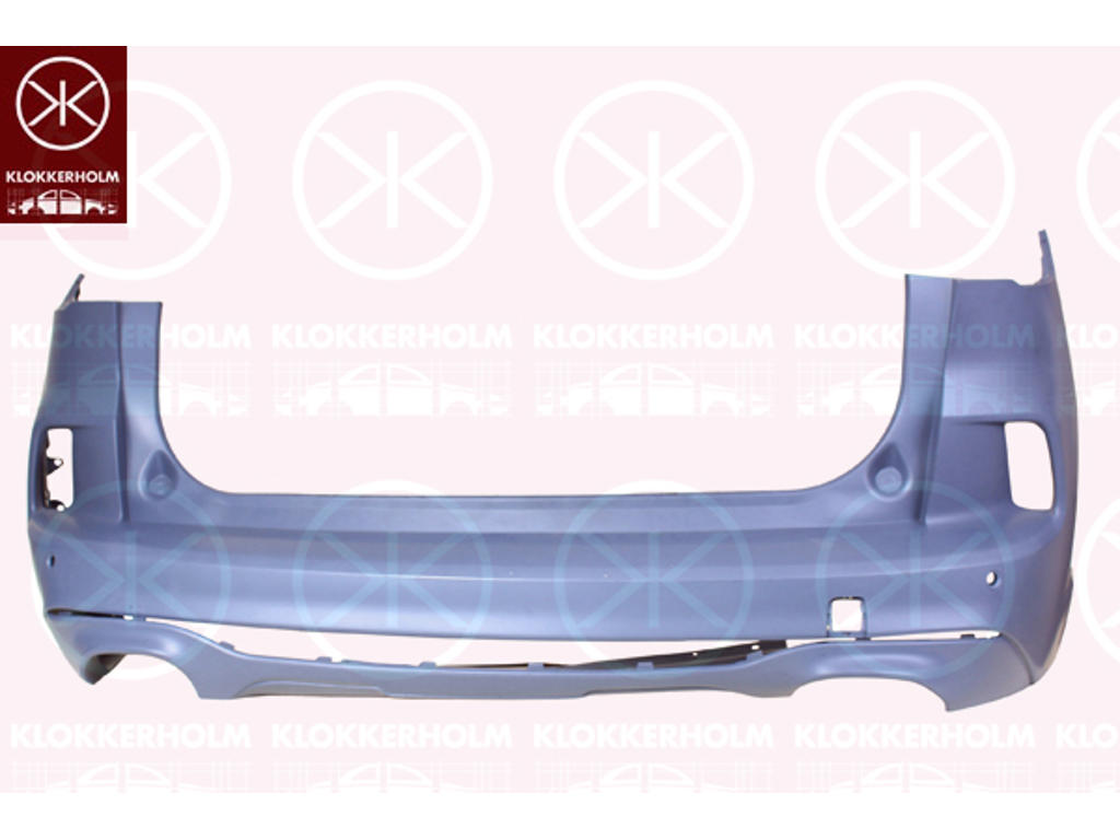 Bumper, Rear, Vehicle Equipment Line/Variant: ST-LINE, with hole(s) for park distance control, Number of bores: 4, w/primer