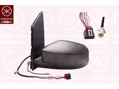 Exterior Mirror, Left, for electric mirror adjustment, Number of pins: 5, with aerial, black, Heatable, Aspherical
