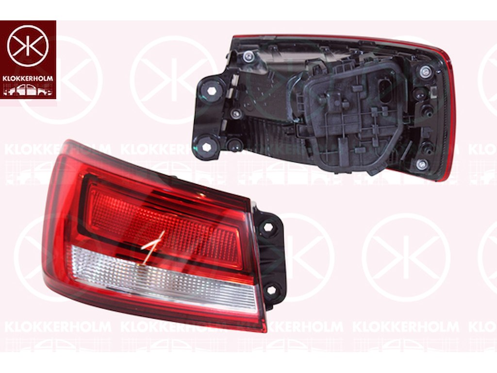 Kombinationsbackljus, Vänster, ytterdel, med lamphållare, AL