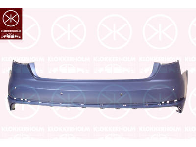 Bumper, w/primer, S-LINE, Rear, with hole(s) for park distance control, Number of bores: 4