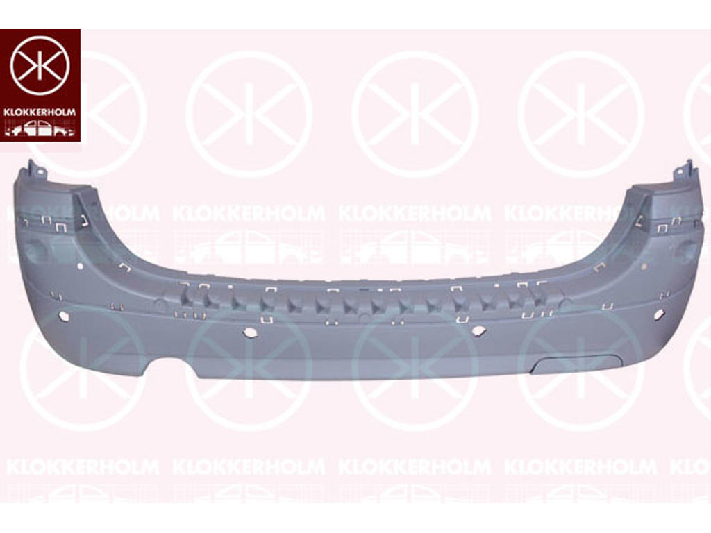 Bumper, w/primer, Rear, with hole(s) for park distance control