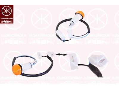Direction Indicator, with bulb holder, yellow, both sides