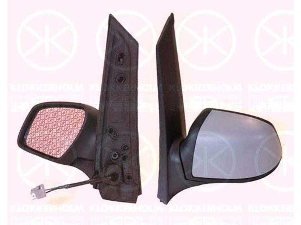Exterior Mirror, w/primer, for electric mirror adjustment, Convex, Heatable, Left, Number of pins: 5