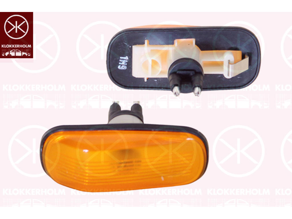 Direction Indicator, lateral installation, yellow, with bulb holder