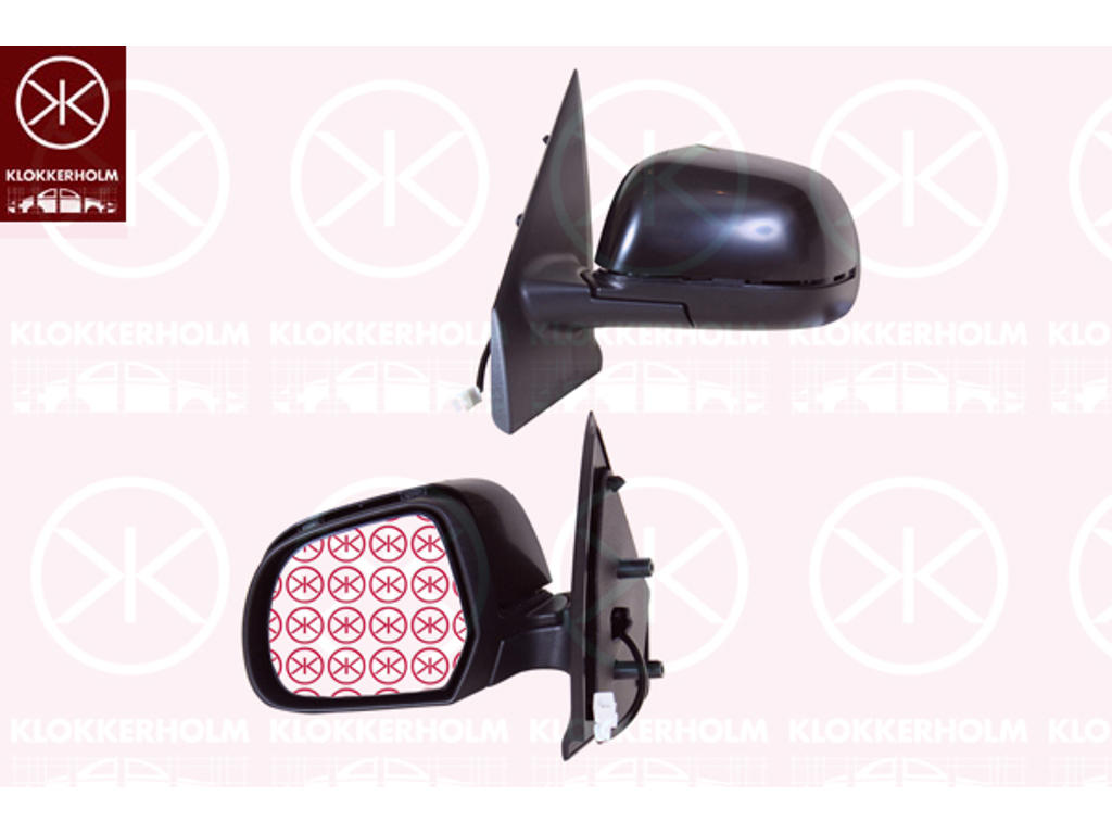 Exterior Mirror, Left, for electric mirror adjustment, Number of pins: 5, Heatable, Convex, w/primer