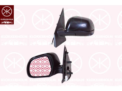 Exterior Mirror, Left, for electric mirror adjustment, Number of pins: 5, Heatable, Convex, w/primer