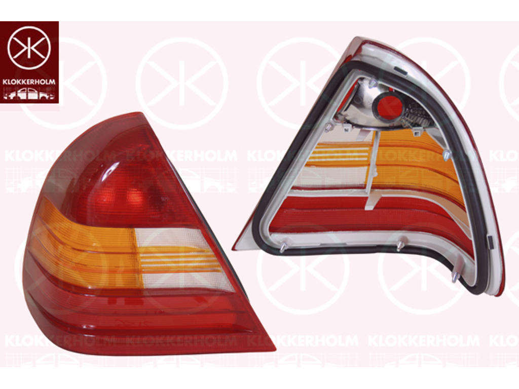 Ljusglas, kombinationsbakljus, röd, gul, Höger