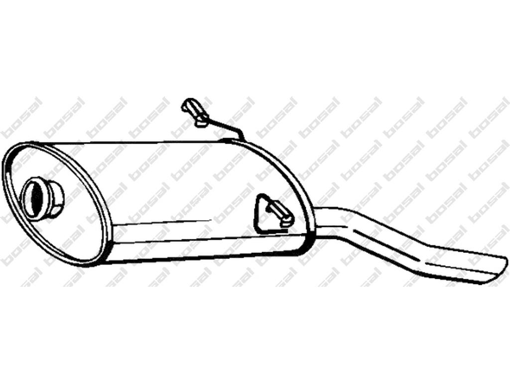 Rear Muffler, See accessories list for additionally required parts:  