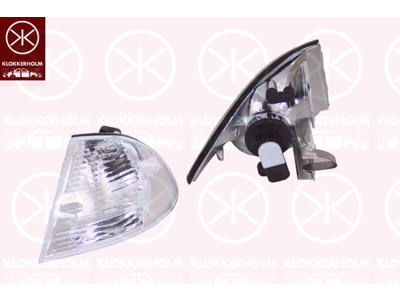 Blinker, med lamphållare, vit, Höger