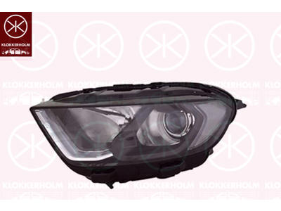 Headlight, Right, H1, Lamp Type: H18, Optical Impression: black, with daytime running light (LED), with motor for headlamp levelling
