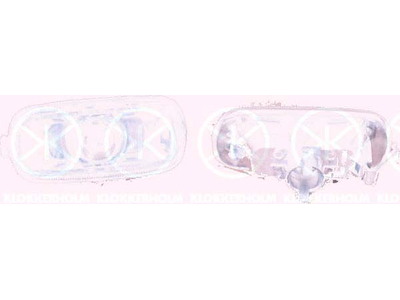 Direction Indicator, without bulb holder, Crystal clear, white, both sides