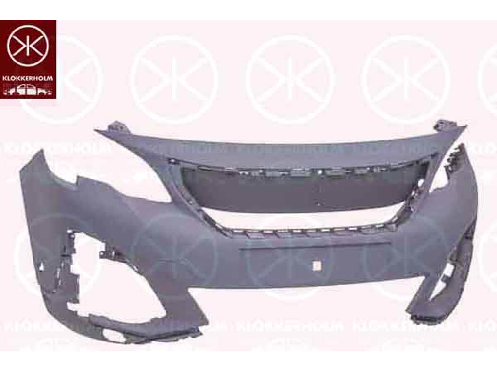 Stötfångare, m/grundlack, Fram, med hål för parkeringshjälp, Antal borrningar: 2