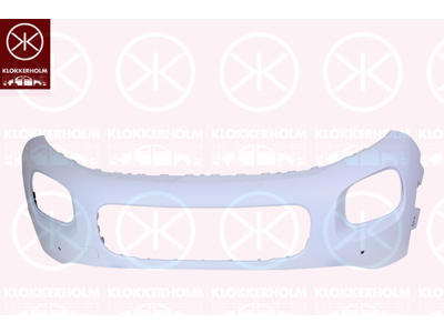 Bumper, w/primer, with hole(s) for park assist (parallel parking), Front, Number of bores: 4
