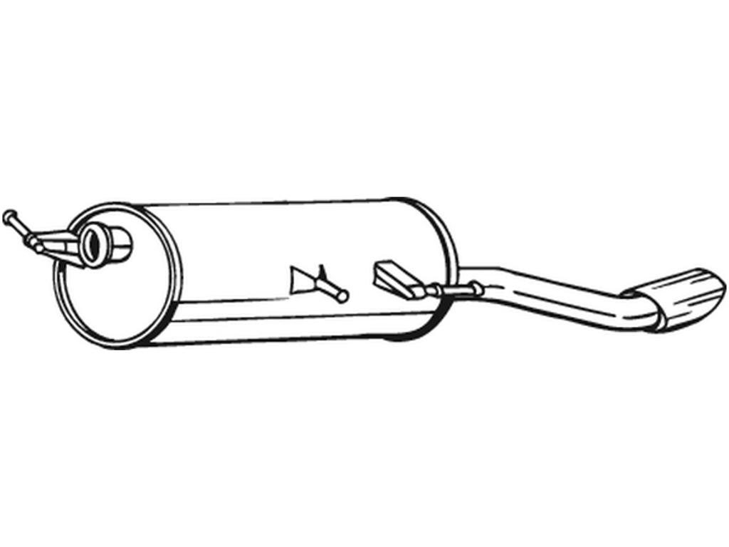 Rear Muffler, See accessories list for additionally required parts:  