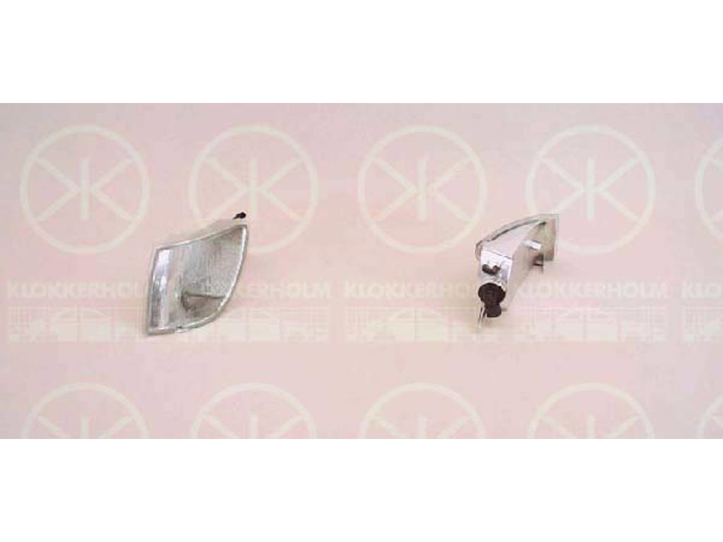 Blinker, med lamphållare, vit, Höger