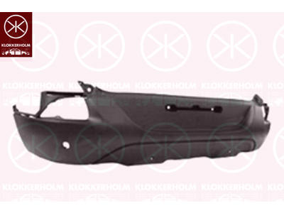 Bumper, with hole(s) for park assist (parallel parking), Rear, black
