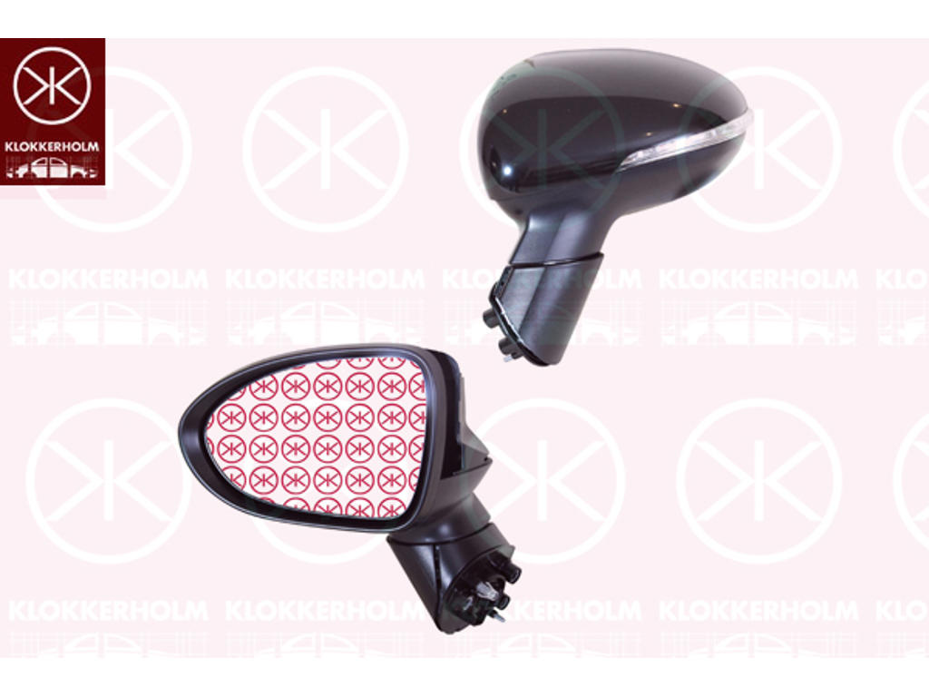 Exterior Mirror, Left, Electronically foldable, Number of pins: 8, with indicator, Heatable, w/primer
