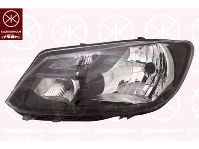 Headlight, Right, Illuminance [lx]: 12.5, H4, with daytime running light, Housing Colour: black, with motor for headlamp levelling