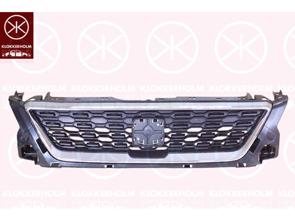 Radiator Grille, Front, chrome/black, with frame