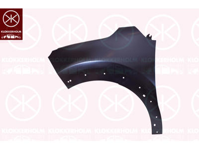 Wing, Left Front, with holes for trim/protective strip, Zinc-coated