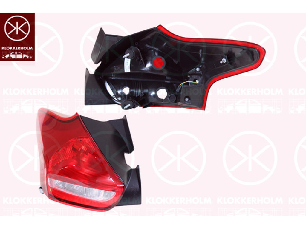Baglygte, venstre, LED, uden lampeholder