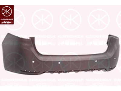 Bumper, w/primer, with hole(s) for park assist (parallel parking), Rear, Number of bores: 4