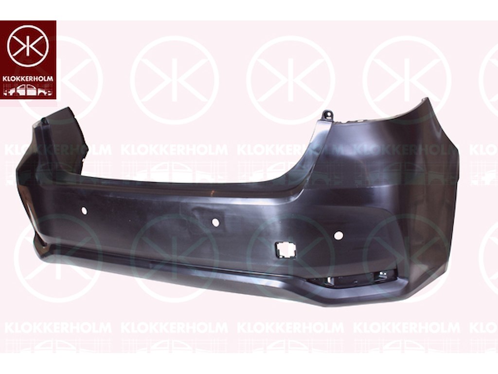 Bumper, Rear, Smooth, with hole(s) for park distance control, Number of bores: 4