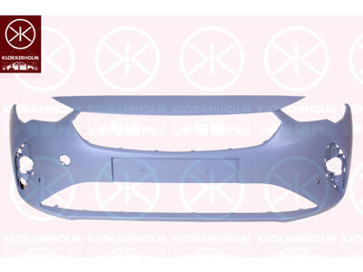 Bumper, w/primer, Front, with hole(s) for park distance control, Number of bores: 2