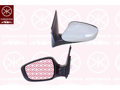 Exterior Mirror, Right, for electric mirror adjustment, Heatable, Number of pins: 5, w/primer, Convex
