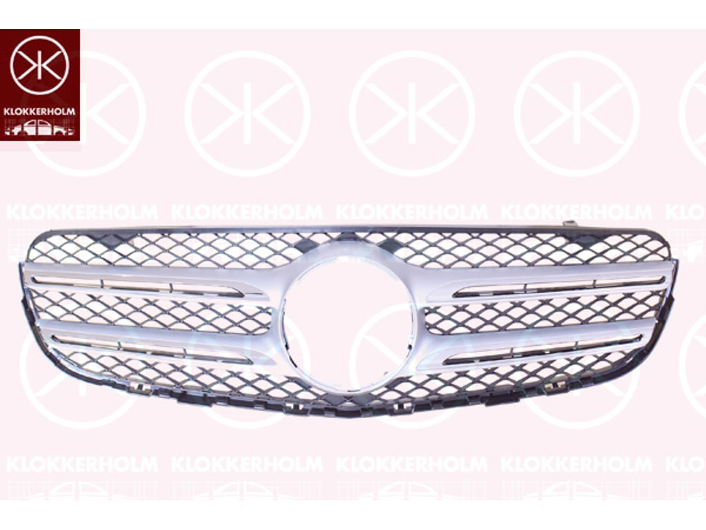 Radiator Grille, Front, chrome/black, Upper section