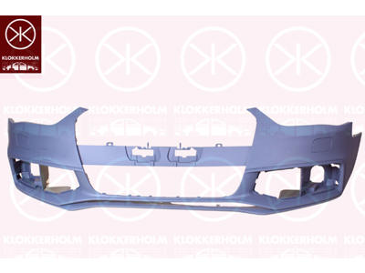 Bumper, w/primer, S-LINE, Front, with hole(s) for washer nozzle