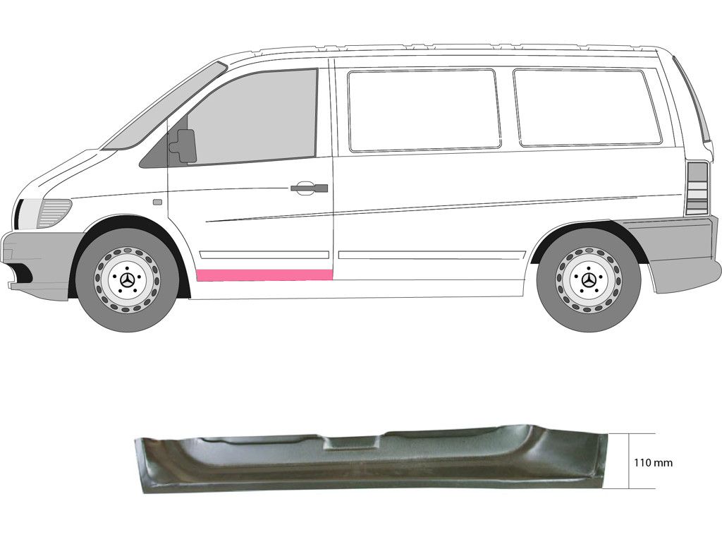 Door, body, Height [cm]: 12, Repair Panel, Lower Section, Right Front