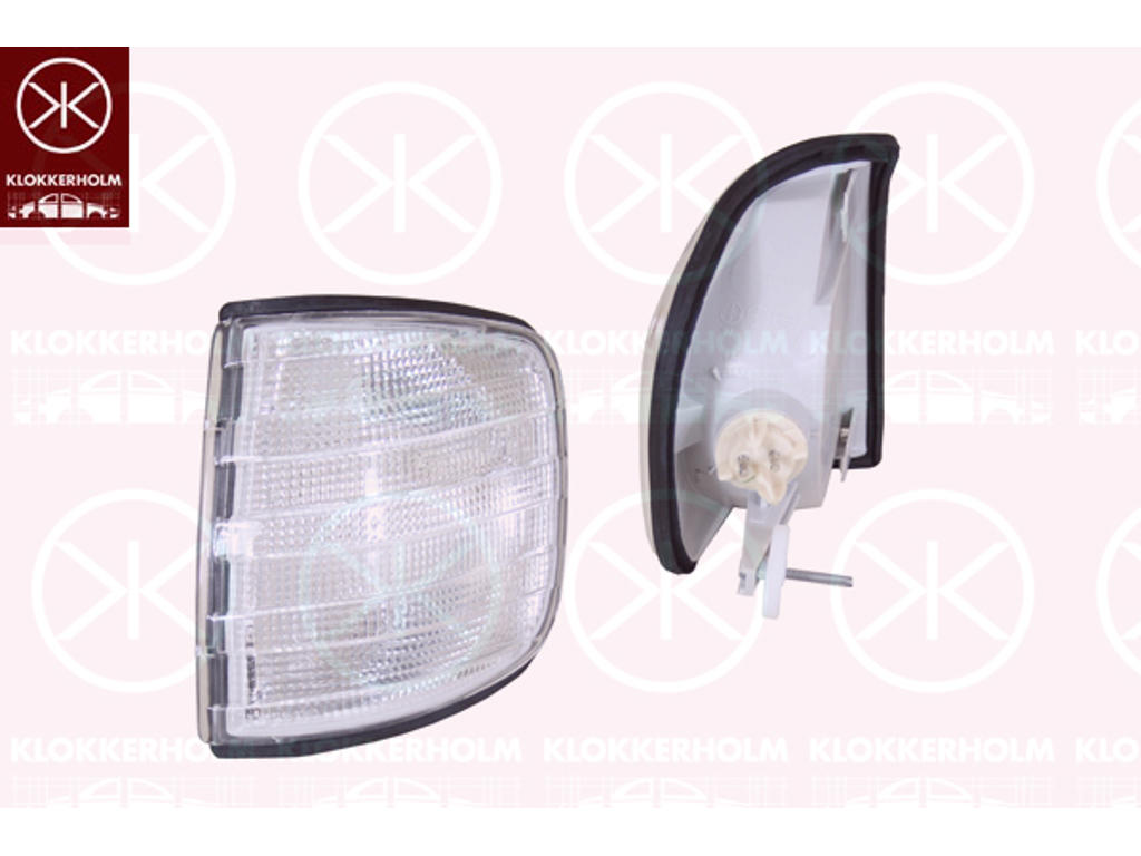 Blinker, med lamphållare, vit, Höger