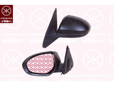 Exterior Mirror, Left, for electric mirror adjustment, Heatable, w/primer