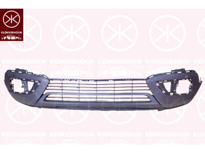 Bumper, Front, Lower Section, with hole(s) for park distance control, Number of bores: 2, Smooth
