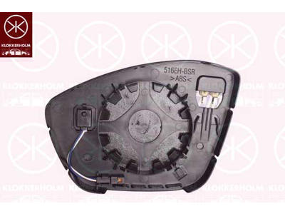 Mirror Glass, exterior mirror, Right, for vehicles with lane keeping assist, Heatable, Convex