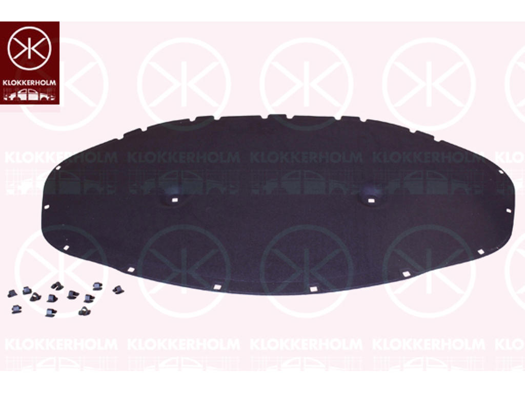 Motorrumsisolation, midterste del, Monteringsside: Motorhjelm