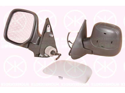 Exterior Mirror, w/primer, Control: cable pull, Convex, Heatable, Left
