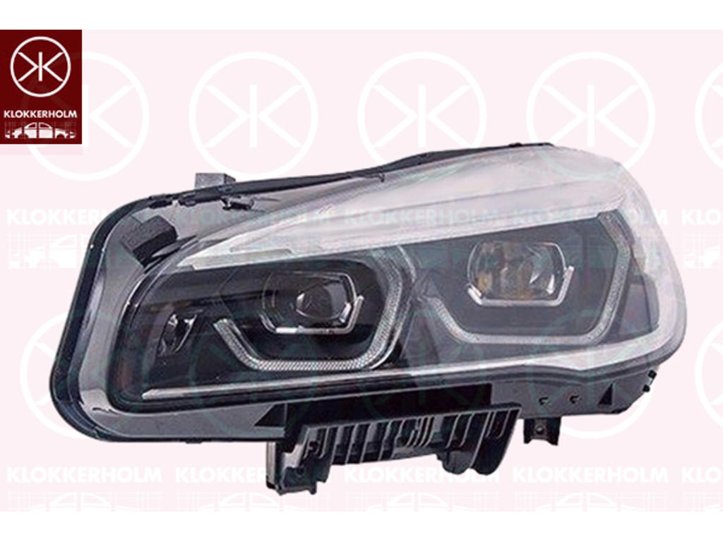 Headlight, Right, LED, for vehicles with dynamic bending light, without LED control unit for indicators, without LED control unit for daytime running-/position ligh, AL