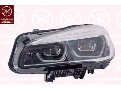 Headlight, Left, LED, for vehicles with dynamic bending light, without LED control unit for indicators, without LED control unit for daytime running-/position ligh, AL