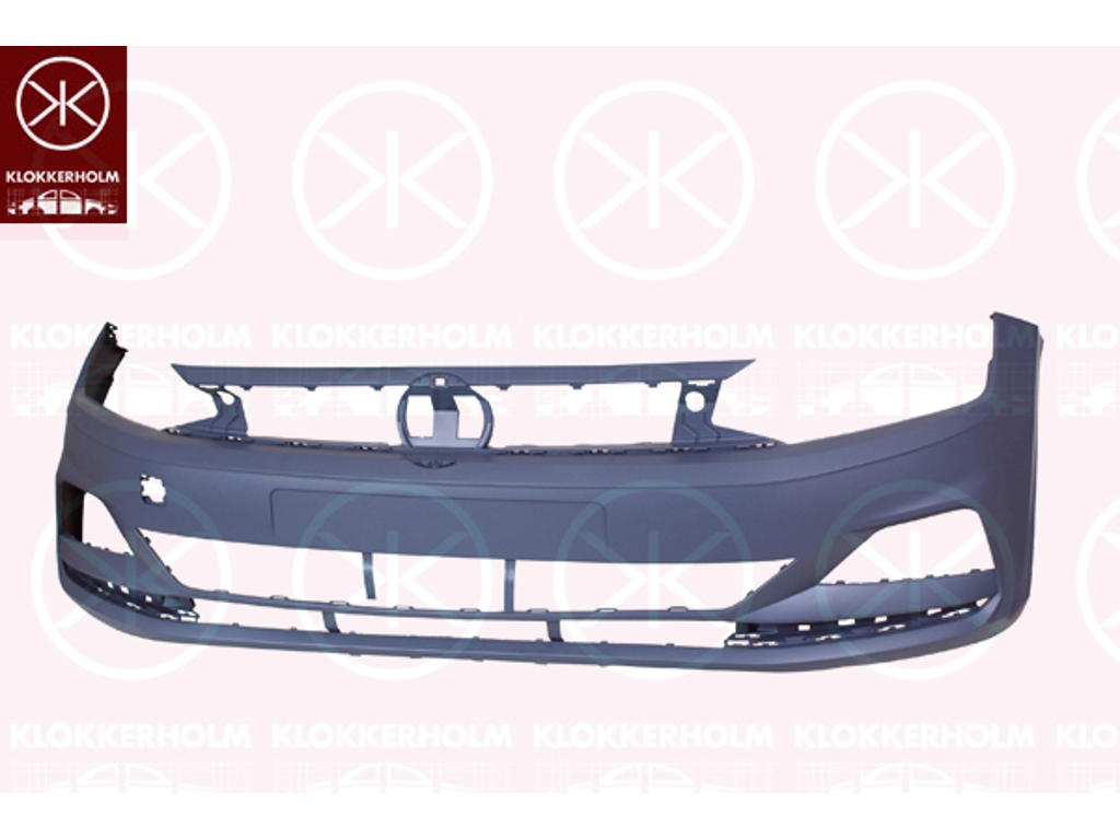 Bumper, with hole(s) for park distance control, Number of bores: 4, Front, w/primer